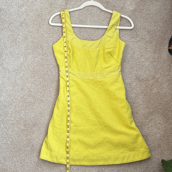 Anthropologie Maeve Sleeveless Mini Dress With Back Cutout In Chartreuse - Picture 9 of 12